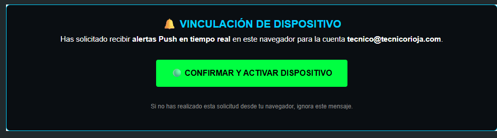 Correo de vinculación de dispositivo