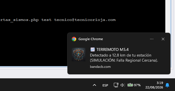 Alerta Push en tiempo real